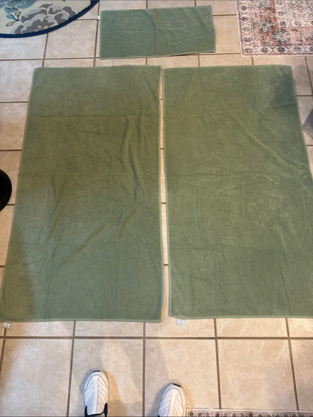 L. L. Bean Green Bath Towels - Soft Sage Cotton Plush Set